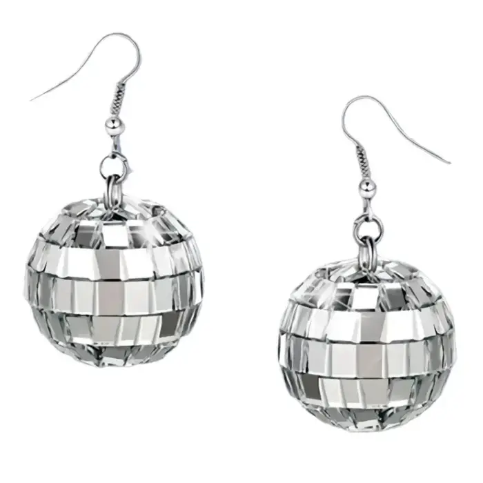 Bijoux cadeaux de fête exquis, créatifs et festifs-boucles d'oreilles pendentif boule Disco rétro él