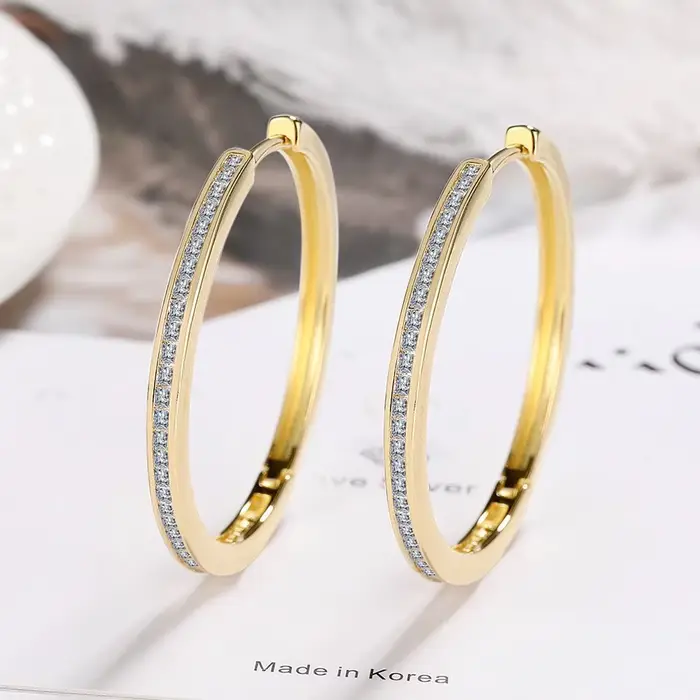 Boucles d'oreilles créoles en diamant Moissanite pour femmes
