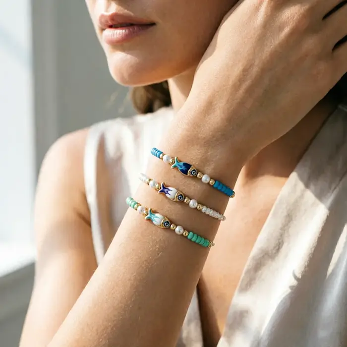 Nouvelle Collection : Ensemble de 3 Bracelets Empilables en Perles Légères et Confortables – Accessoires Décontractés