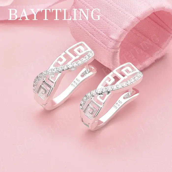 Boucles d'oreilles de luxe en argent Sterling 925 pour femmes, exquises en zircone ajourée, accessoi