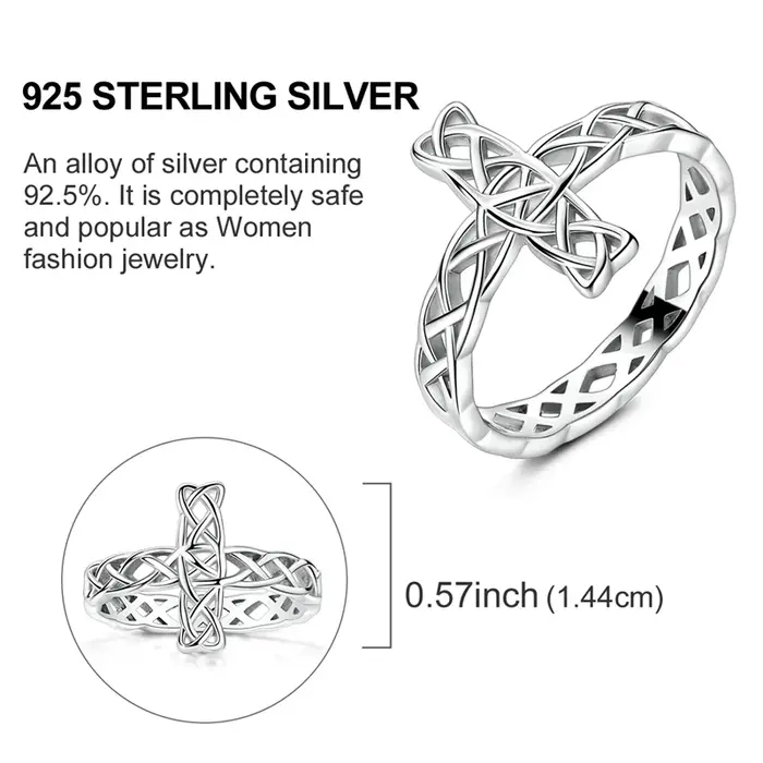 Bague croisée tressée en argent sterling 925 sertie de zirconium blanc pour femmes et filles bijou engagement élégant à offrir pour anniversaire et fiançailles