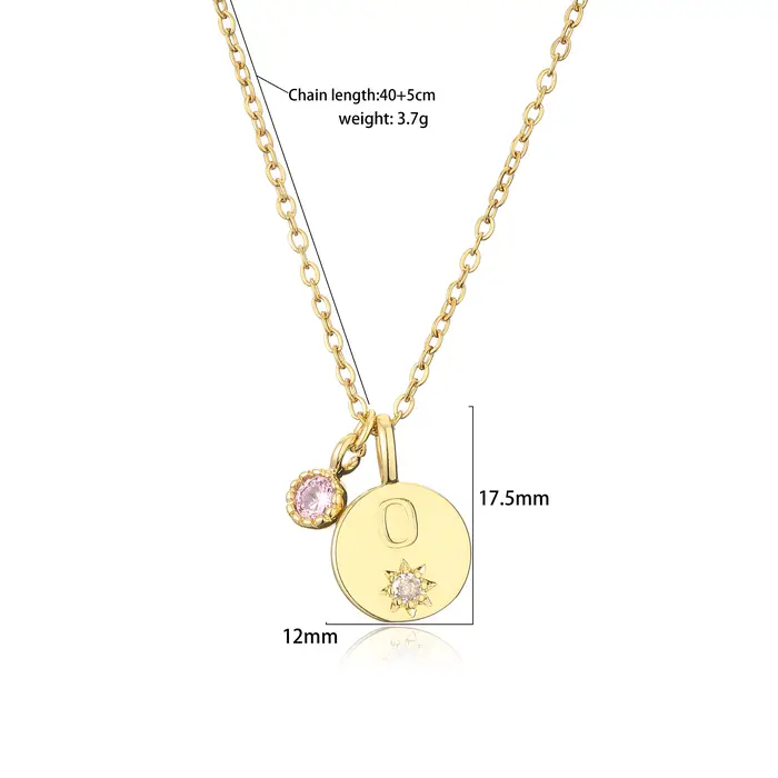 Collier pendentif en laiton plaqué or 18 carats avec 26 lettres pour gravure personnelle bijou cadeau femme occasions spéciales