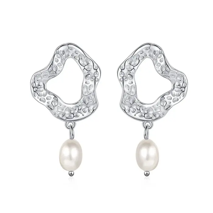 Amaiyllis-Boucles d'oreilles en perles baroques de Bergame irrégulières pour dames