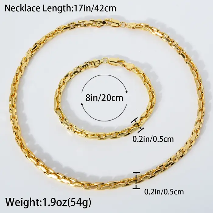 Sunny-Ensemble de bijoux plaqué or pour hommes et femmes