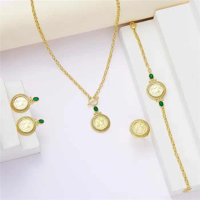 Ensemble de bijoux Luizada en verre avec finition or 18 carats pour femmes et filles occasions spéciales mariage fiançailles anniversaires