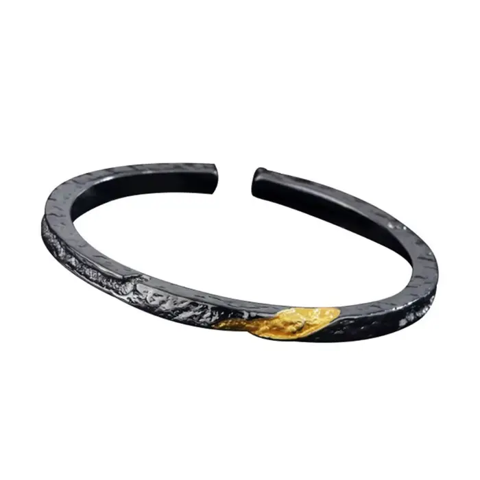 Bracelet en cuivre élégant à Texture feu 39BD, cadeau d'ouverture réglable pour elle