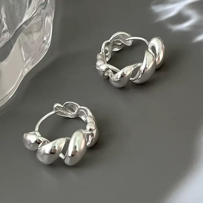 Boucles d'oreilles Vintage en argent Sterling 925 pour femmes, bijoux tendance, prévention des allergies, accessoires de fête, cadeau