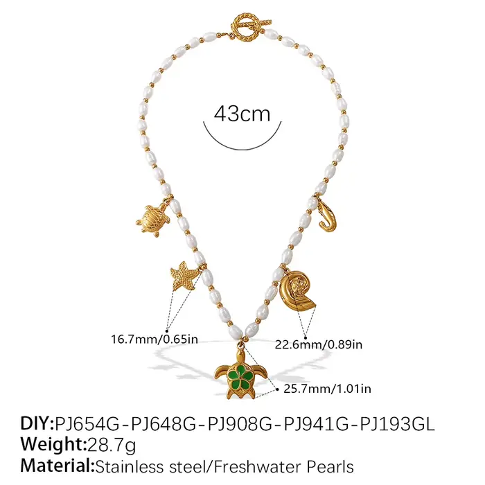 Amaiyllis Style bohème perle d'eau douce vie Marine pendentif à breloque collier bijoux pour cadeau 