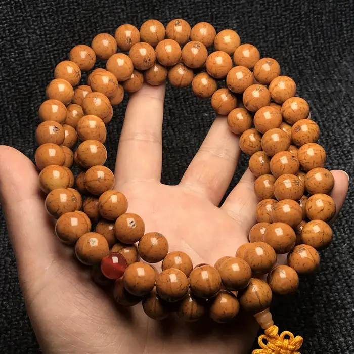 Bracelet Bodhi à petits yeux, 108 perles de prière bouddhiste hautement polies