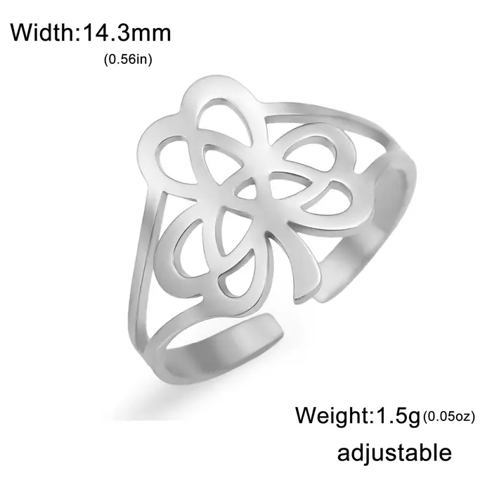 LIKGREAT – bague à nœud irlandais, anneaux Shamrock pour femmes et hommes, en acier inoxydable, Prot