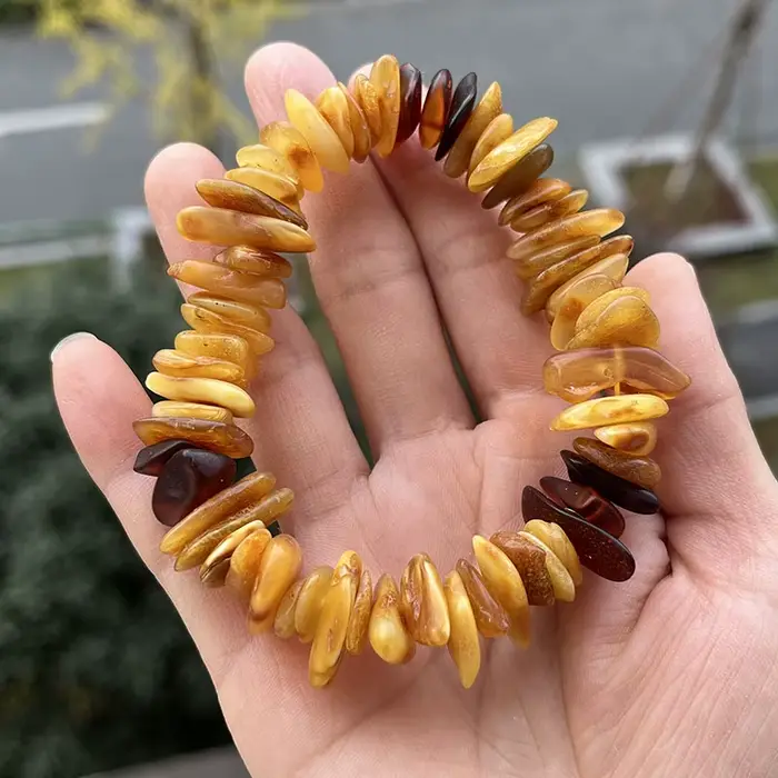 Bracelets en ambre véritable, cadeau 100% authentique, fait à la main, unisexe, miel de la baltique 
