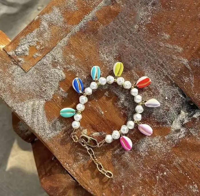 Collier artisanal en perles et coquillages, perles multicolores, bijoux quotidiens pour femmes