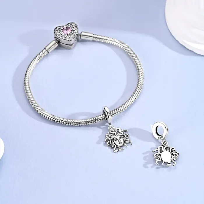 Breloques Méduse en Argent Sterling 925 perles zirconium cadeau bijoux femmes occassions spéciales