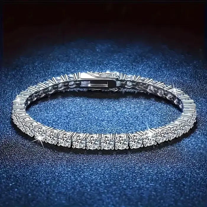 Bracelet Moissanite plaqué platine en argent S925 de haute qualité, bijoux de personnalité scintilla