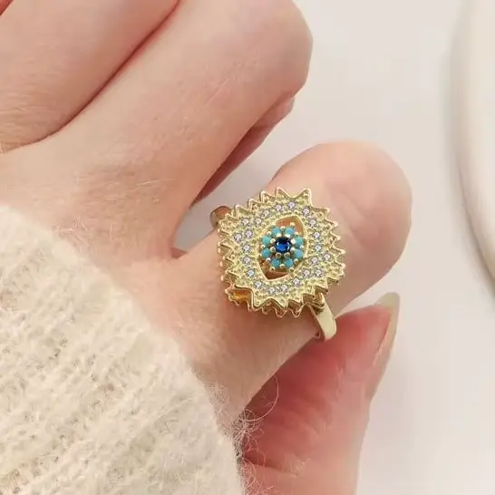 Sam Panda – bague rotative en argent Sterling 925 pour femmes, avec diamant et Zircon, pour soulager le stress, bijoux réglables, vente en gros
