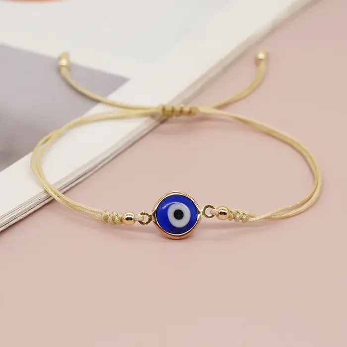 Go2boho nouveau en émail mauvais œil corde Bracelet d'amitié réglable femmes hommes enfants bijoux d'été