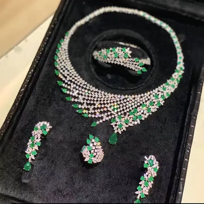 GODKI Nouveaux ensembles de bijoux africains et indiens rouges pour femmes, parure de bijoux en zirc