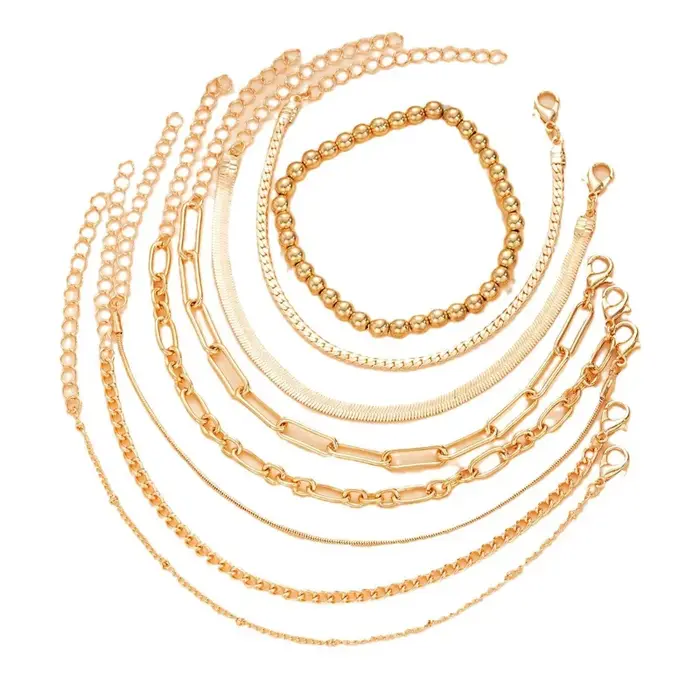 Bracelets plaqués or 14 carats délicats pour femmes et adolescentes style moderne à la mode pour les occasions spéciales