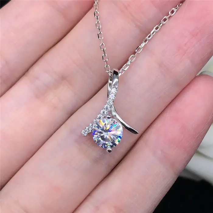 Collier en or blanc Sterling 18K pour dames