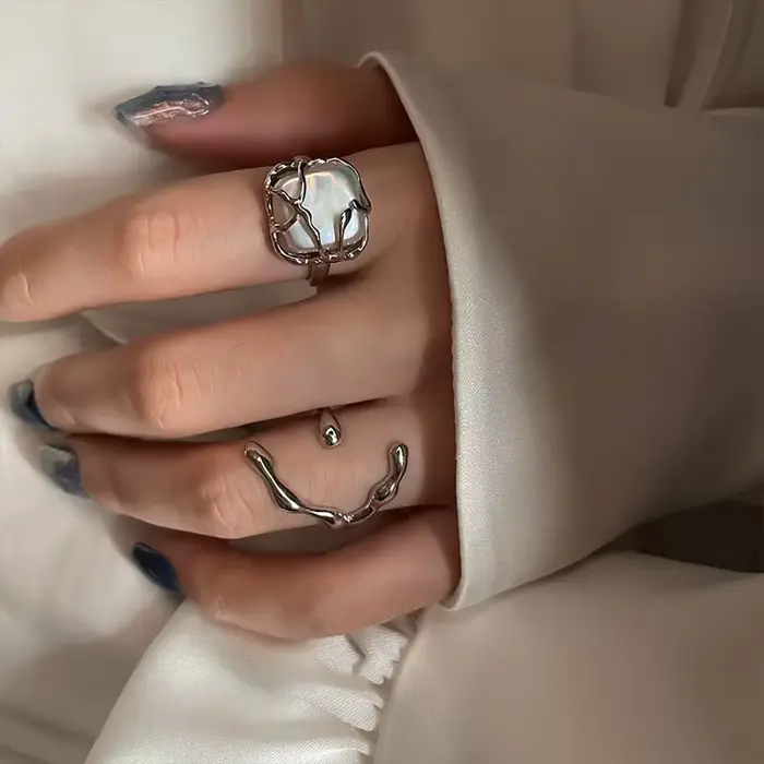 Bagues de mariage vintage en argent pour femmes