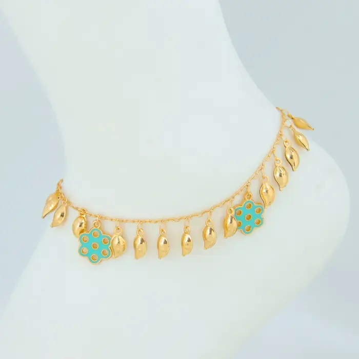 Bijoux à la mode de dubaï, chaînes de cheville plaquées or 21 carats, Bracelet de pied Vintage arabe