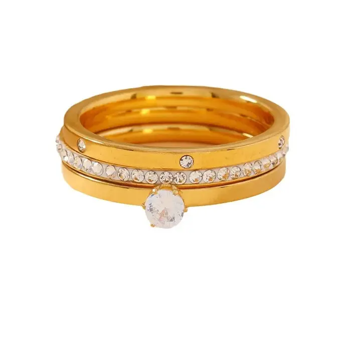 Bague de luxe en acier inoxydable pour femmes
