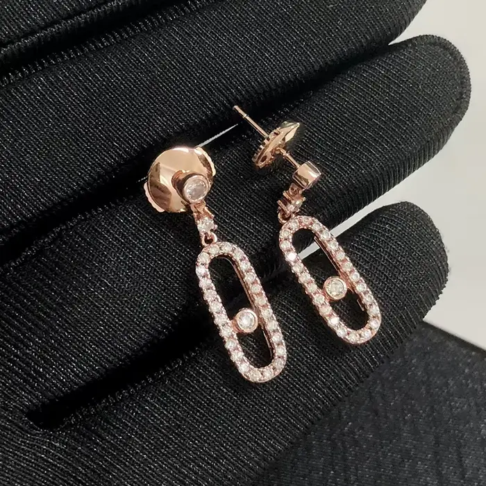 Bijoux de luxe Boucles d'oreilles pendantes pour femmes en argent sterling 925. Bijoux de fiançaille