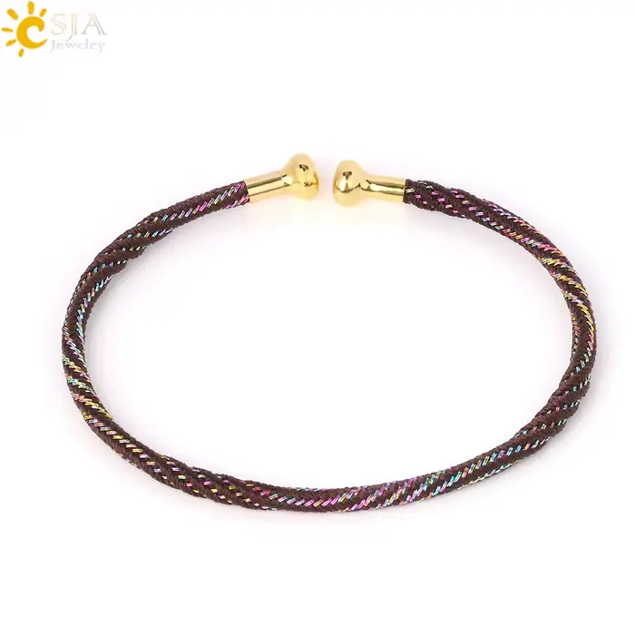 CSJA – Bracelet tendance en fil rouge pour hommes et femmes, manchette ouverte, fabrication de Brace