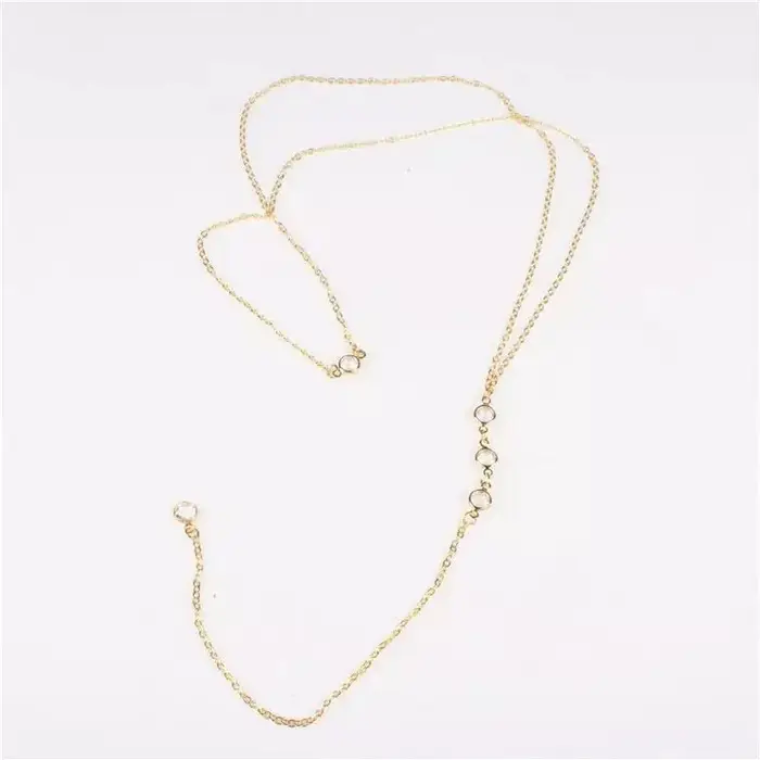 Collier chaîne arrière en strass pour femmes