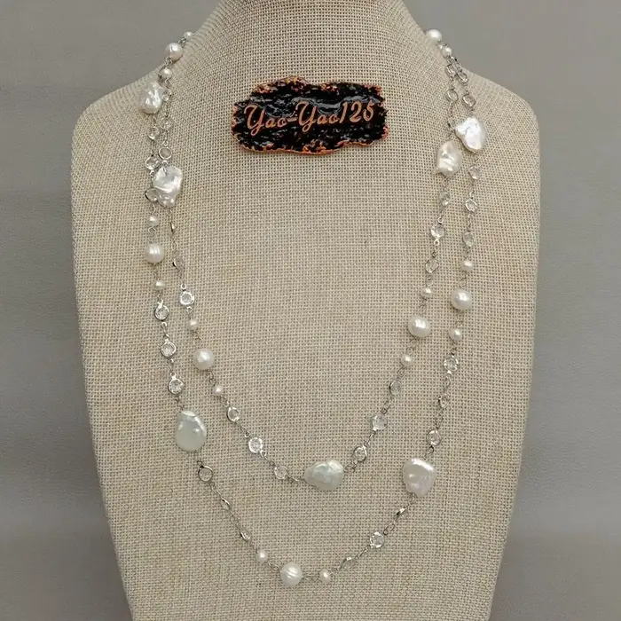 Collier et pendentifs longs en zircon cubique pour femmes
