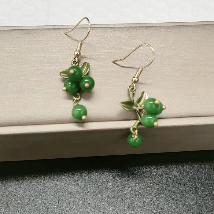 Mori-Ensemble de boucles d'oreilles en pierre multicolore pour femme, bracelet et collier, accessoir