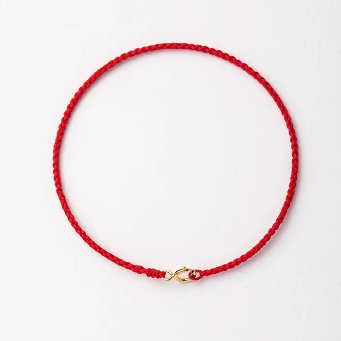 Bracelet à cordes rouges fait à la main avec fermoir plaqué or Bracelet à cordes rouges du destin po