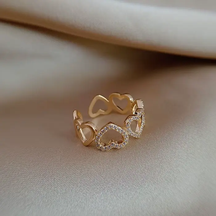 Bagues couleur or en Zircon pour femmes, haute qualité, nouvelle mode coréenne, bijoux de luxe, fête