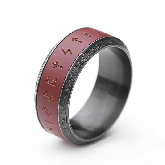 Bague de fiançailles ronde en bois de rose pour hommes, nouveau Design, en acier inoxydable 316L, Ru