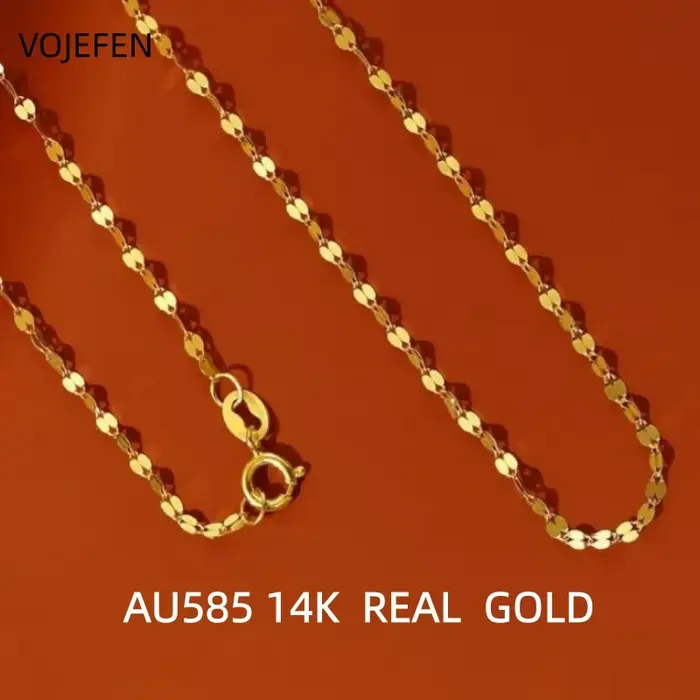 Collier en or massif 14K VoJefen style squelette pour femmes occasions spéciales avec certificat GDTC inclus elegance soirée bijou doré fin raffiné