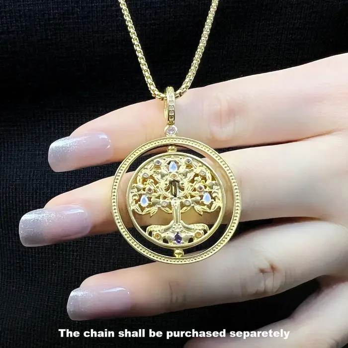Pendentif arbre coloré doré