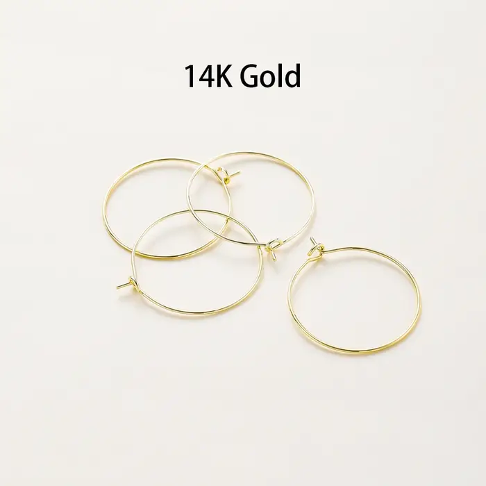 10 pièces/lot 15mm 20mm 25mm 14K 18K or gros fil de boucle d'oreille cerceaux cercle boucle d'oreill
