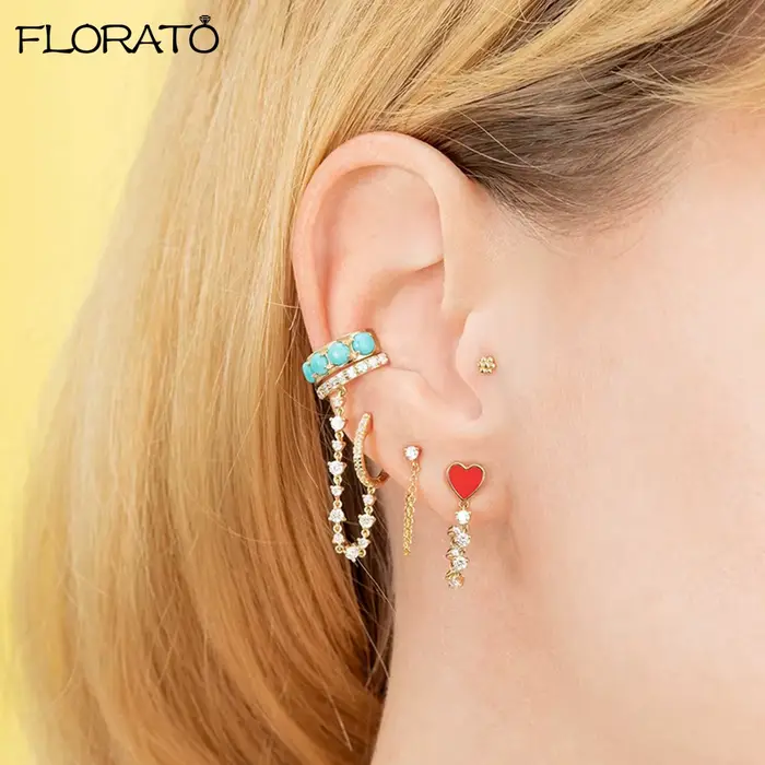 Boucles d'oreilles clip en forme de C pour femmes