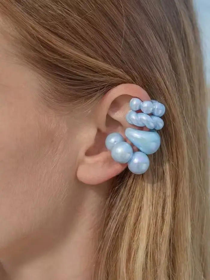 Ensemble de boucles d'oreilles en résine colorée pour femmes, clips d'oreille mignons sans perçage,