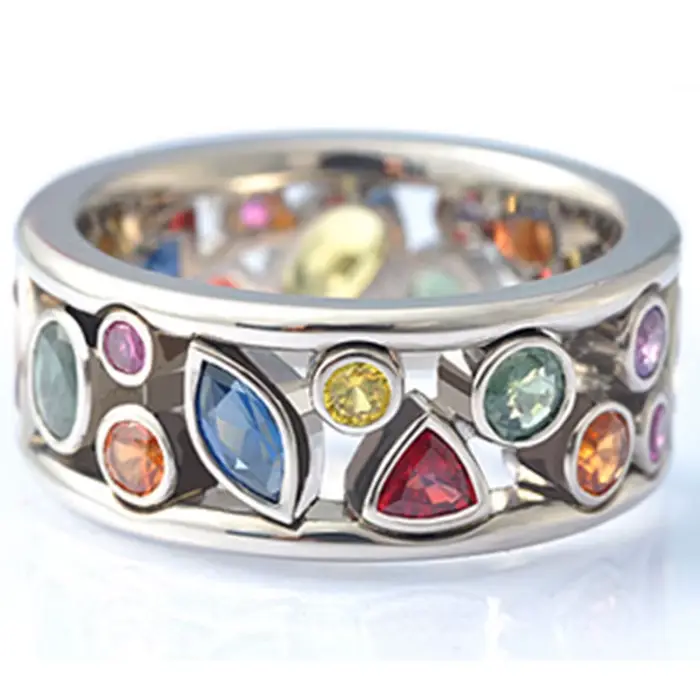 Huitan – bague de doigt ronde/ovale/triangulaire/Marquise pour femme, bijoux en pierres d'anniversai