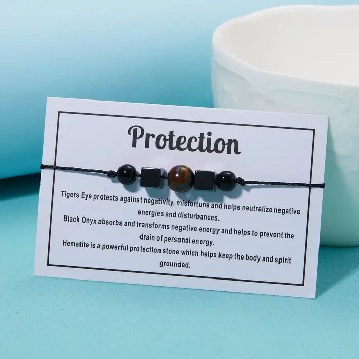 Bracelet en perles d'oeil de tigre en pierre naturelle pour hommes et femmes