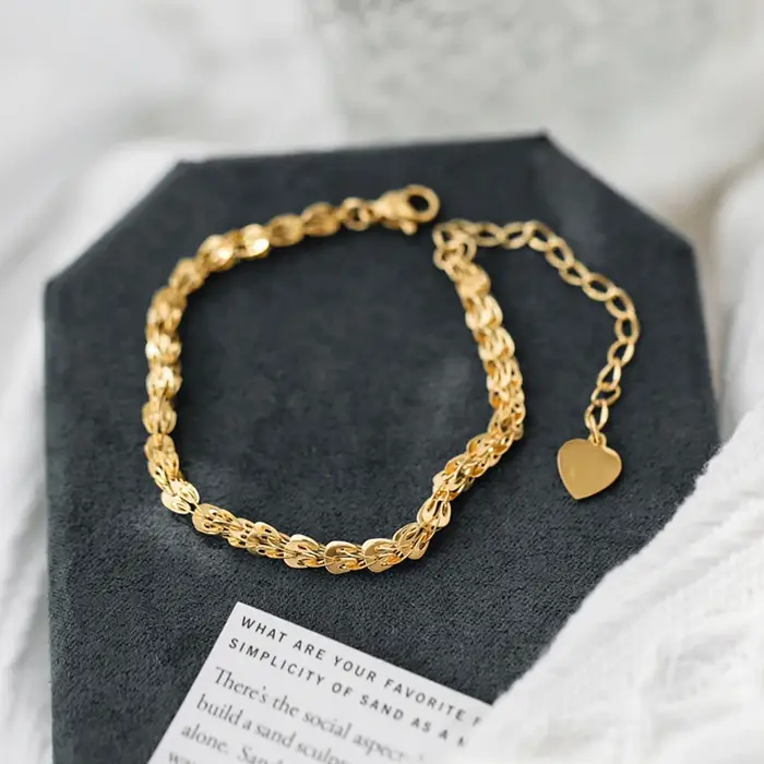Amaiyllis – Bracelet Long festonné Simple en or 18 carats, personnalité faite à la main, queue de ph