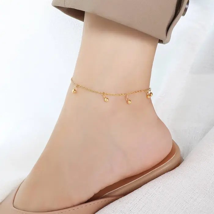 Bracelets de cheville en forme de petite cloche pour femmes et filles