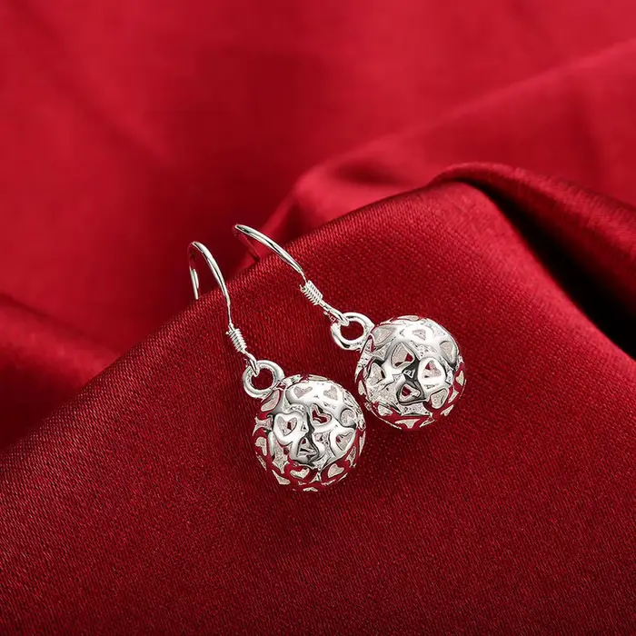 Boucles d'oreilles en argent Sterling 925 pour femmes, boucles d'oreilles boule de tempérament, cadeaux de noël, bijoux assortis de rue
