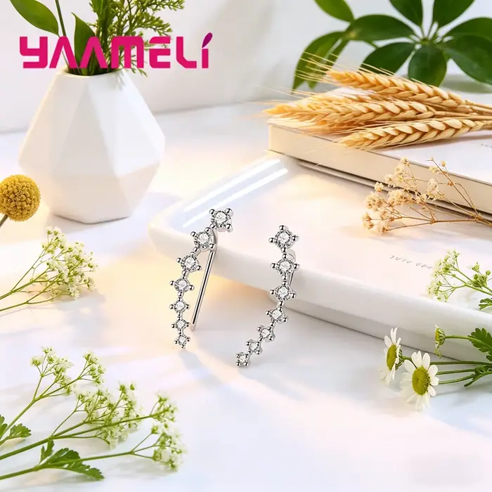 Nouvelles boucles d'oreilles tendance pour femme, en argent sterling 925, avec zircon cubique brilla