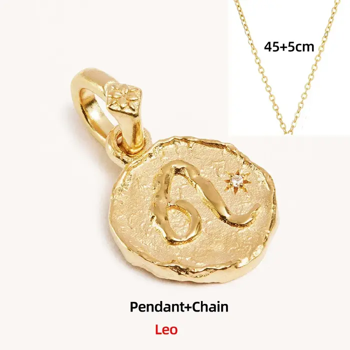 Collier Pendentif Géométrique Signes Astrologiques 12 Constellations en Acier Inoxydable pour Femme,