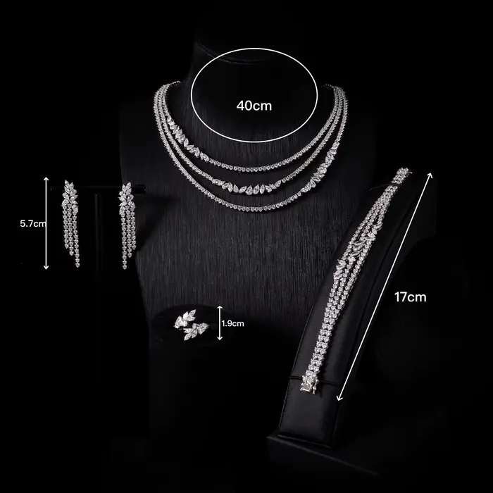 EN JEWELIFE – ensemble de bijoux de mariage multicouches en zircone pour femmes, collier de Costume, cadeau, accessoires de beauté