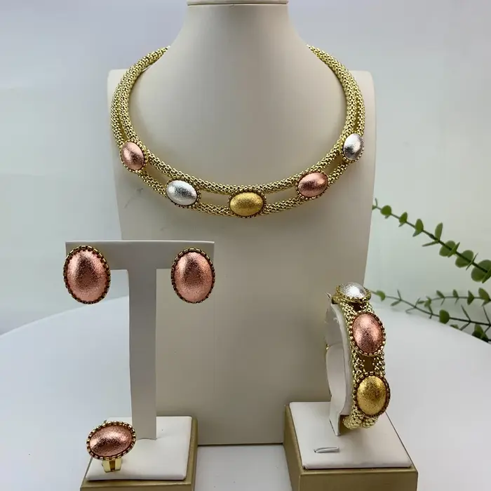 Parures de bijoux fantaisie pour femmes, style africain nigérian, pour mariages, fêtes, colliers, ca