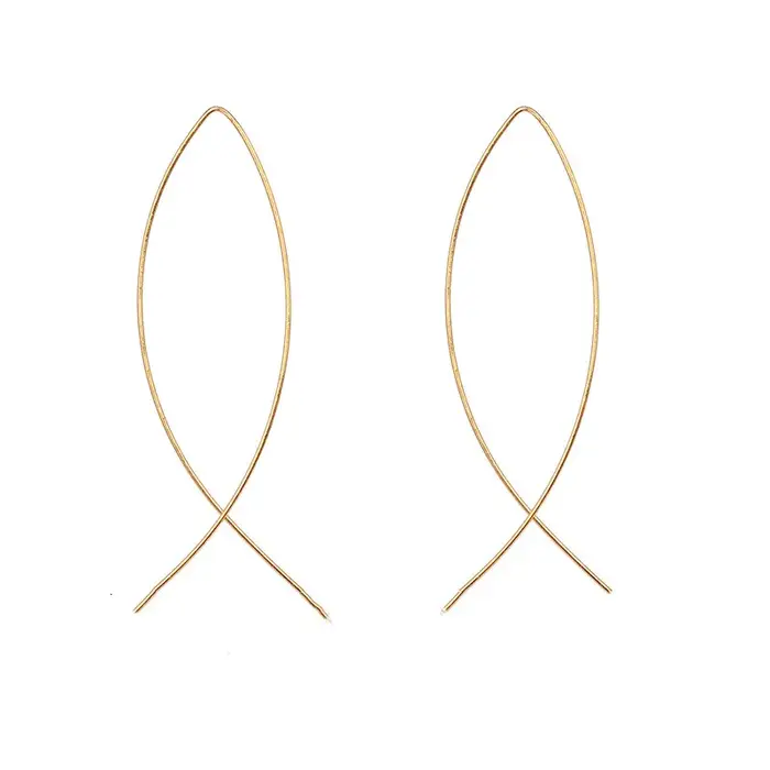 Boucles d'oreilles à fleurs dorées pour femmes, crochet d'oreille Simple et exquis, bijoux créatifs,