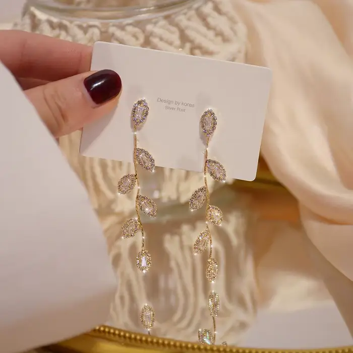 Boucles d'oreilles de luxe plaquées or véritable 14K